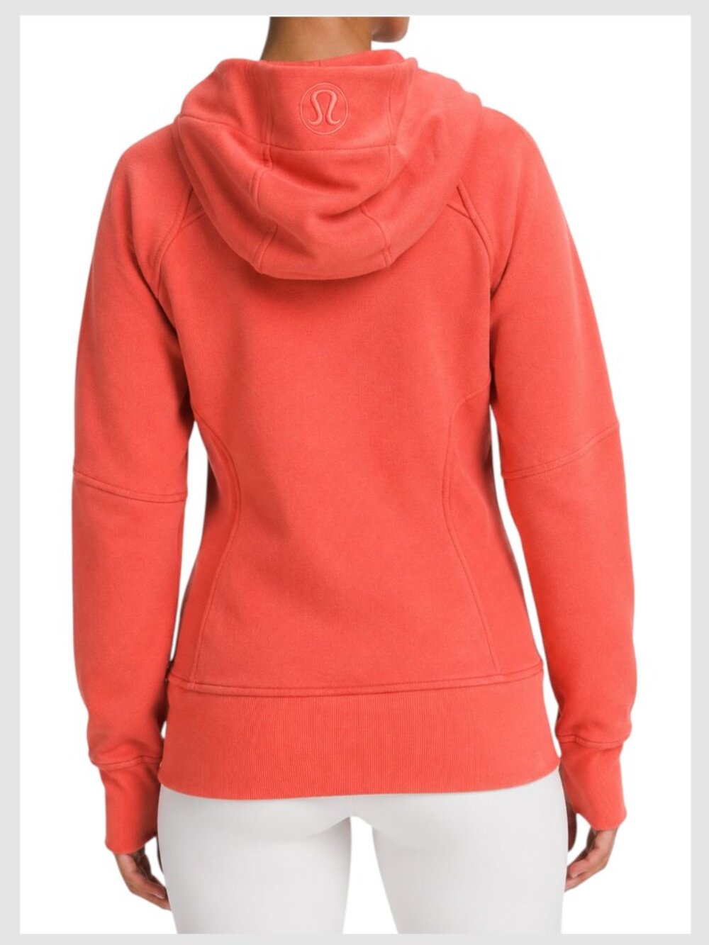 Lululemon Scuba Full Zip Hoodie Orange Fleece Size 6